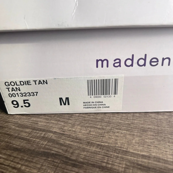 Madden Girl Size 11, 9.5 Goldie Tan Strappy Platform Chunky Lug Heel Sandals - Picture 7 of 7